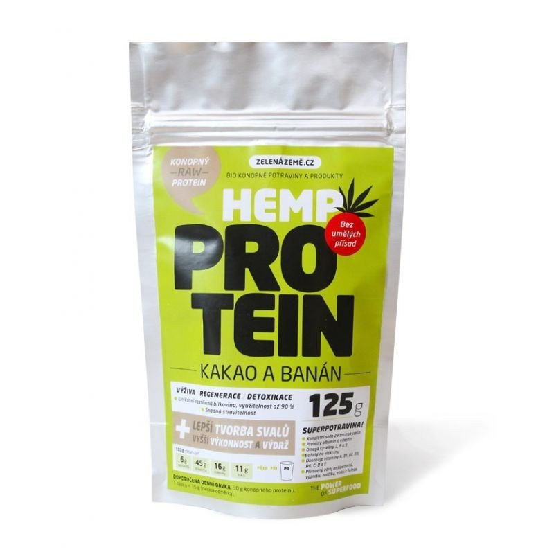 Protéine de chanvre cacao/banane (125g) - Zelená Země