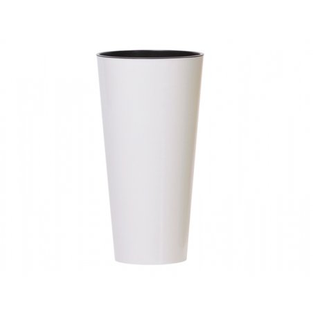 Husă pentru ghiveci TUBUS SLIM alb mat d30x57cm