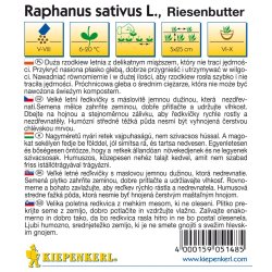 Reuzenradijs boter - radijszaden