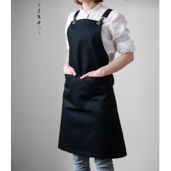 Delantal de barista con correas negro