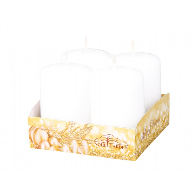 Bougie de l'Avent vernie d4x6cm lot de 4
