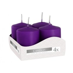 Adventskerze matt d4x6cm 4er Set