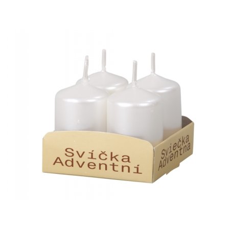 Adventska svijeća metalik sjajna d4x6cm 4 kom