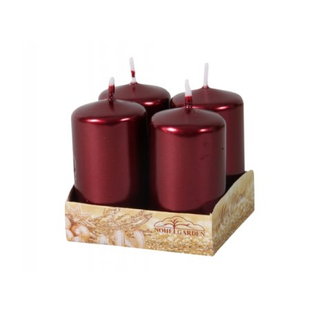 Vela de adviento metálica brillante d4x8cm 4pz