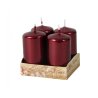 Bougie de l'Avent métallique brillante d4x8cm 4 pcs