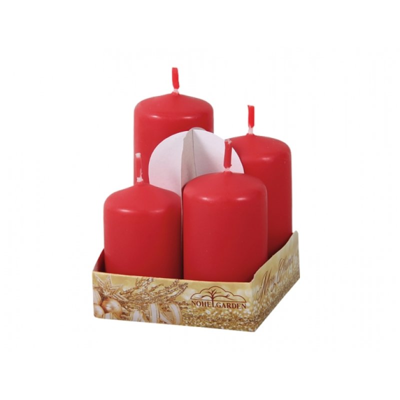 Adventskaarsen TRAPSGEWIJS mat d4x6/7/8/9cm 4 stuks