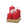 Adventskaarsen TRAPSGEWIJS mat d4x6/7/8/9cm 4 stuks
