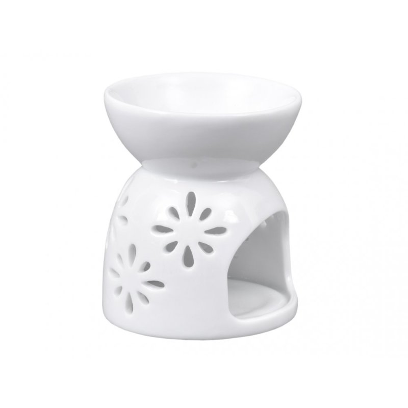 Aromalampe aus Keramik 9x7,5 cm mit blumenförmigen Öffnungen