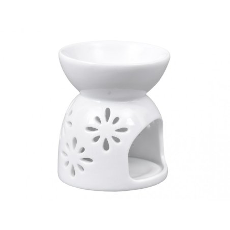 Aromalampe aus Keramik 9x7,5 cm mit blumenförmigen Öffnungen