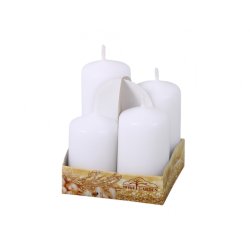 Velas de Adviento ESCALONADAS mates blancas Ø4x6/7/8/9 cm 4 uds.