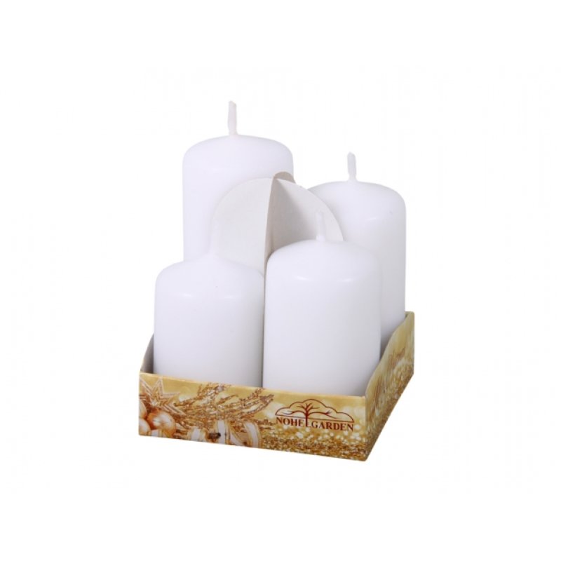 Candele dell'Avvento A SCALARE opache bianche Ø4x6/7/8/9 cm 4 pz
