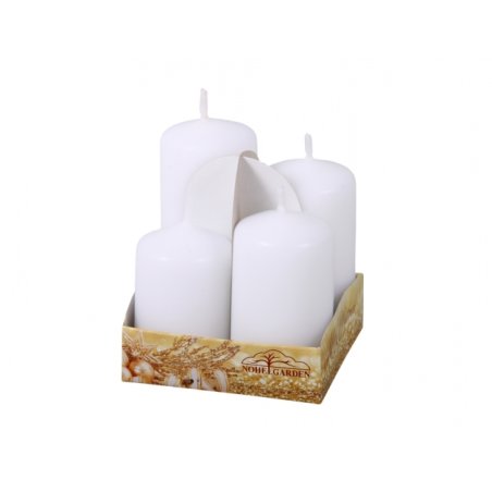 Velas de Adviento ESCALONADAS mates blancas Ø4x6/7/8/9 cm 4 uds.