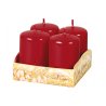 Candela dell'Avvento laccata rossa Ø4x6 cm 4 pz