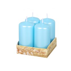 Adventkerze Perlmutt d4x8cm 4er Set