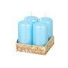 Sviečka adventná perleťová d4x8 cm 4 ks