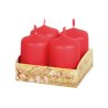 Vela de Adviento mate roja Ø4x6 cm 4 uds.