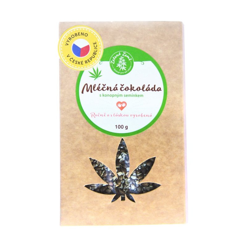 Zelená Země Chocolate con leche con semillas de cáñamo 100g