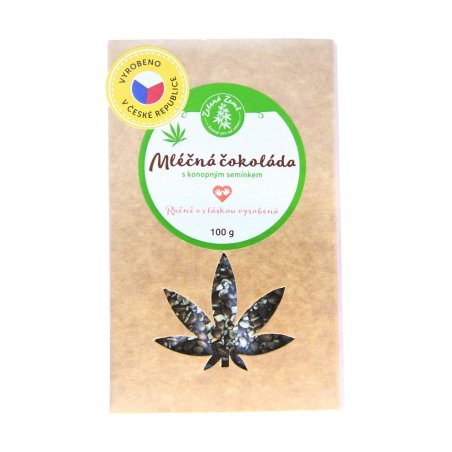 Zelená Země Cioccolato al latte con semi di canapa 100g