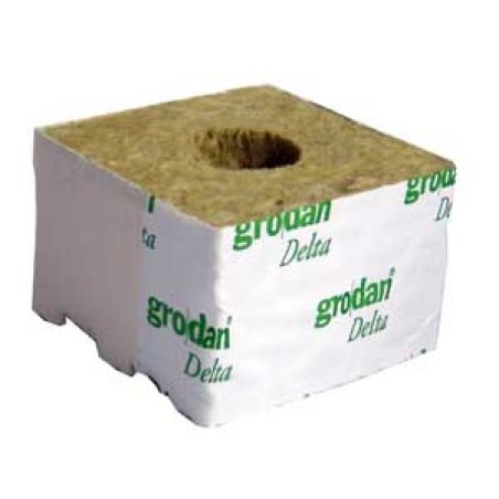 GRODAN cubo de cultivo grande, 100x100x65mm, con agujero grande