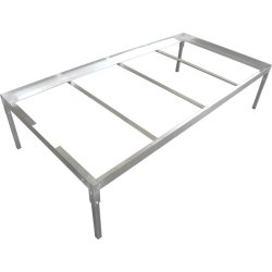 Vaste stalen tafel voor EBB&FLOW getijdenbakken 100x200cm