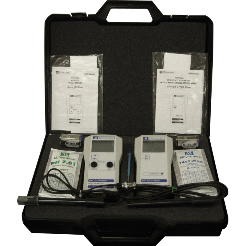 Milwaukee MW100+MW302 pH+EC монітори в кейсі