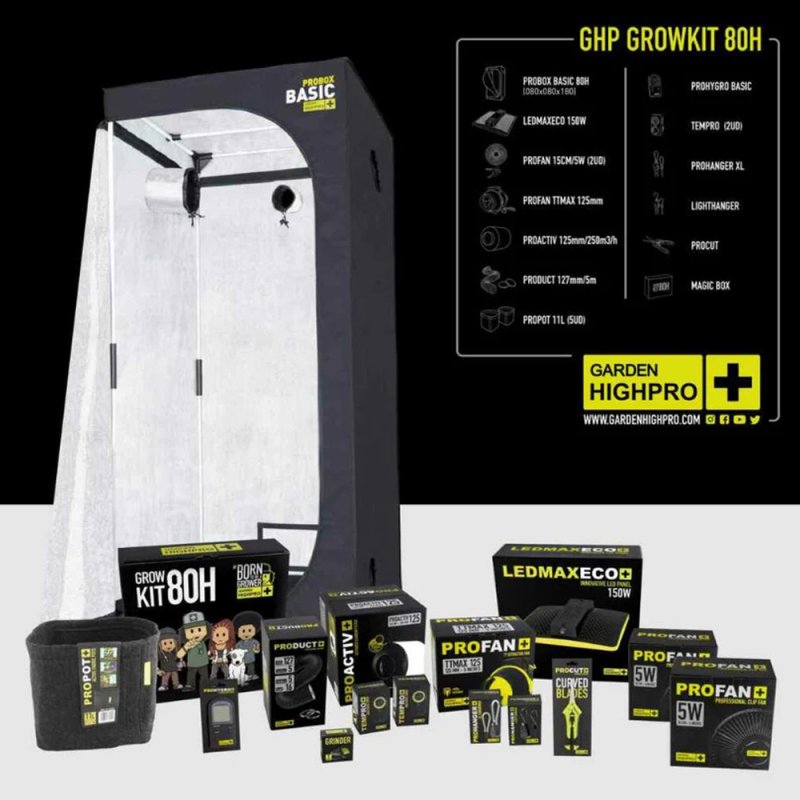 GARDEN HIGH PRO GROWKIT80H - Anbau-Komplettset 80x80x180cm