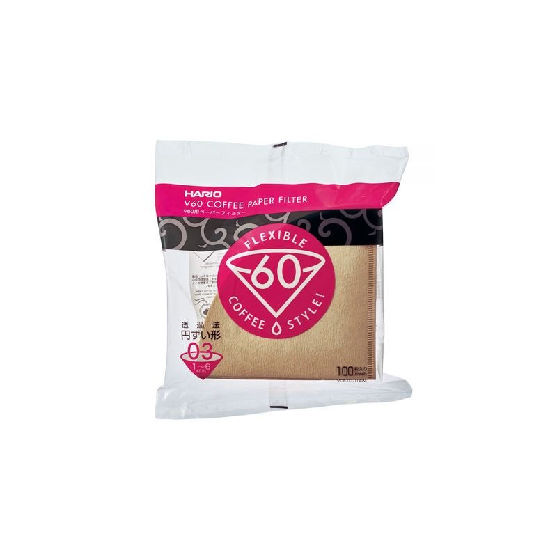 Hario filtry papierowe V60-03 (100 szt.) nie bielone