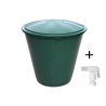 Tunna med kran och lock plast grön 300 l