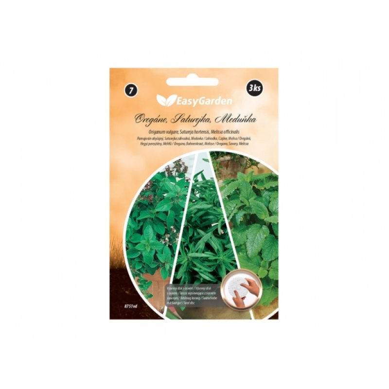 Zaaischijf OREGANO, BONENKRUID, CITROENMELISSE 3st
