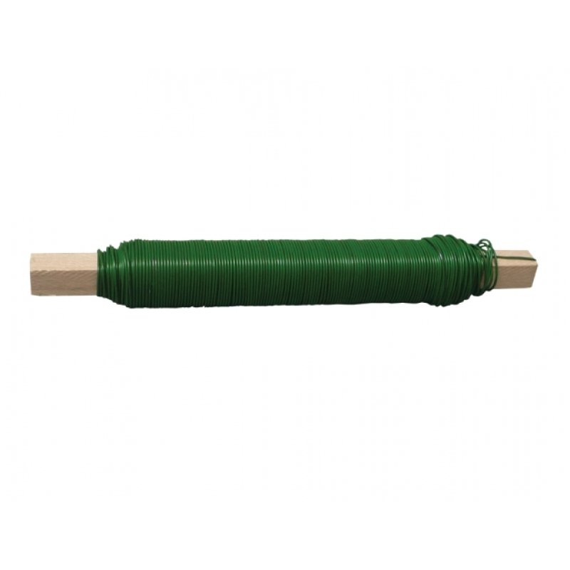 Fil floral de liaison laqué vert 0,65mm 100g