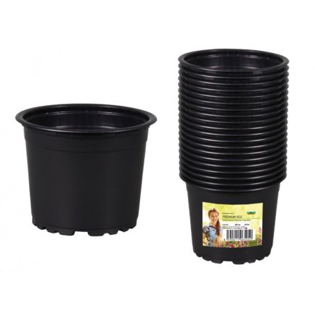 PREMIUM VCD pot lightweight plastic black d9cm 20pcs
