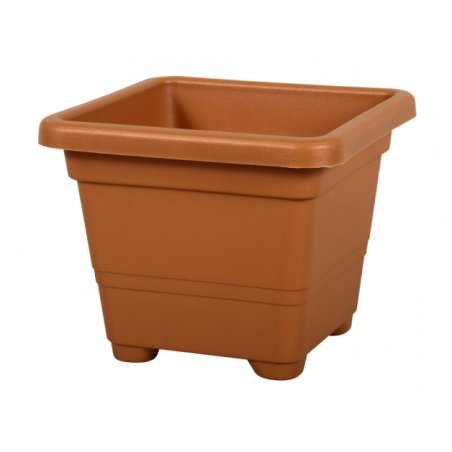 Blumentopf QUADRATO Kunststoff Terrakotta 14x14x11cm
